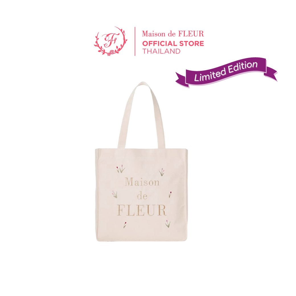 [NEW Collection] Maison de FLEUR - Tulip Embroidered Canvas Tote Bag ราคา 1,787 บาท*ส่งฟรี