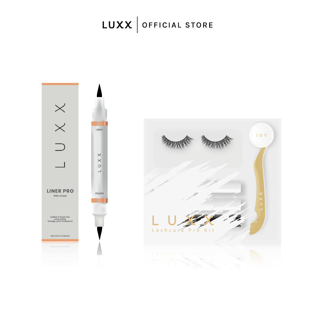 [Luxury Set] Luxx Lashcara Pro Kit ชุดขนตาแบบจับช่อ Natural Look + [Limited Edition] Luxx Liner Pro With Eraser อายไลเนอร์ พร้อมหัวลบ ราคา 1,191 บาท*ส่งฟรี