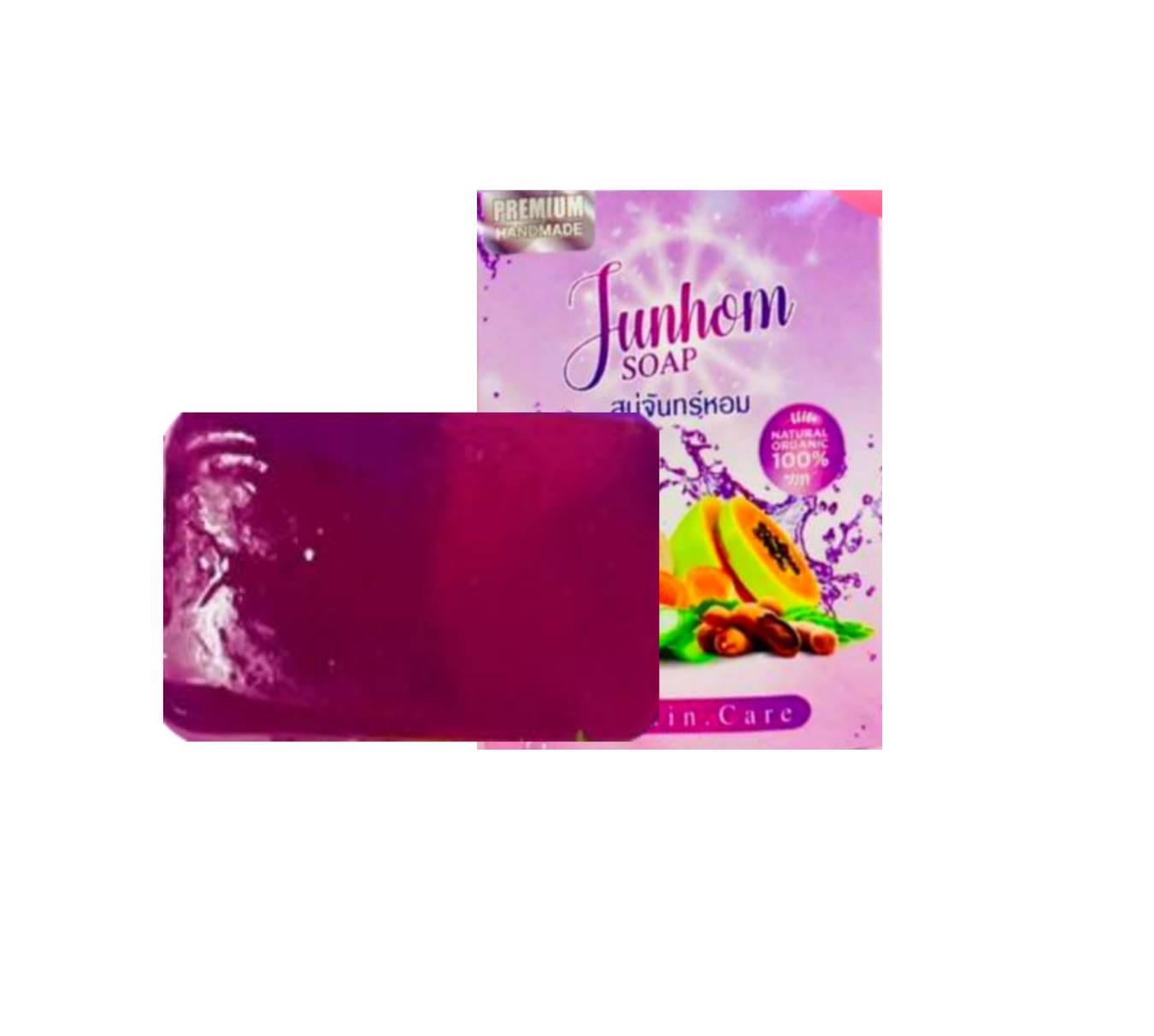 Junhom Soap สบู่จันทร์หอม สบู่หน้าใส ไร้สิวฝ้า ขนาด 80 กรัม( 1 ก้อน ).