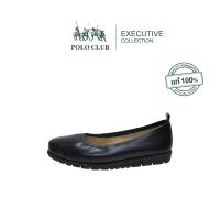 POLO CLUB รองเท้าหนังแท้ รุ่น EX-1562  | รองเท้าคัทชู หัวกลม ส้นแบน รองเท้าทำงานผู้หญิง รองเท้าพยาบาล รองเท้าสุขภาพ