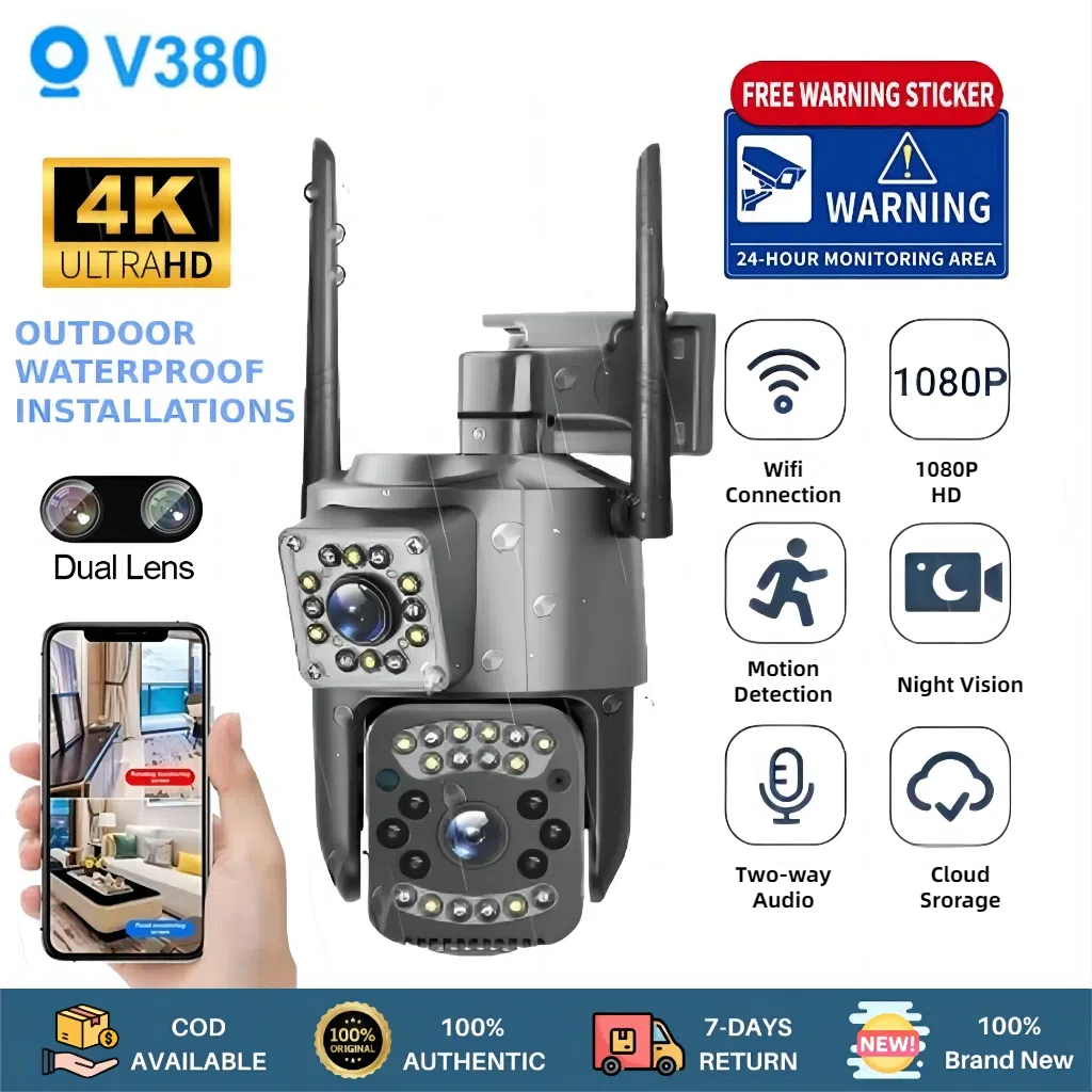 V380 Pro Cctv Camera Dual Camera 360 ° Smart Full Hd 8Mp Outdoor Indoor Wireless Cctv Camera, View Via Mobile Phone, Wifi Connects to Mobile Phone, Waterproof, Two-Way Audio, Infrared Night Vision, Motion Detection, Ip Securety Camera ราคา 789 บาท*ส่งฟรี