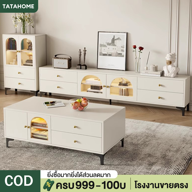 TATA ชั้นวางทีวี 160/180cm ตู้วางทีวี 65/55/32นิ้ว ไม้เนื้อแข็งตู้วางทีวพร้อมลิ้นชัก ชุด รับน้ำหนัก 500KG ราคา 1,499 บาท*ส่งฟรี