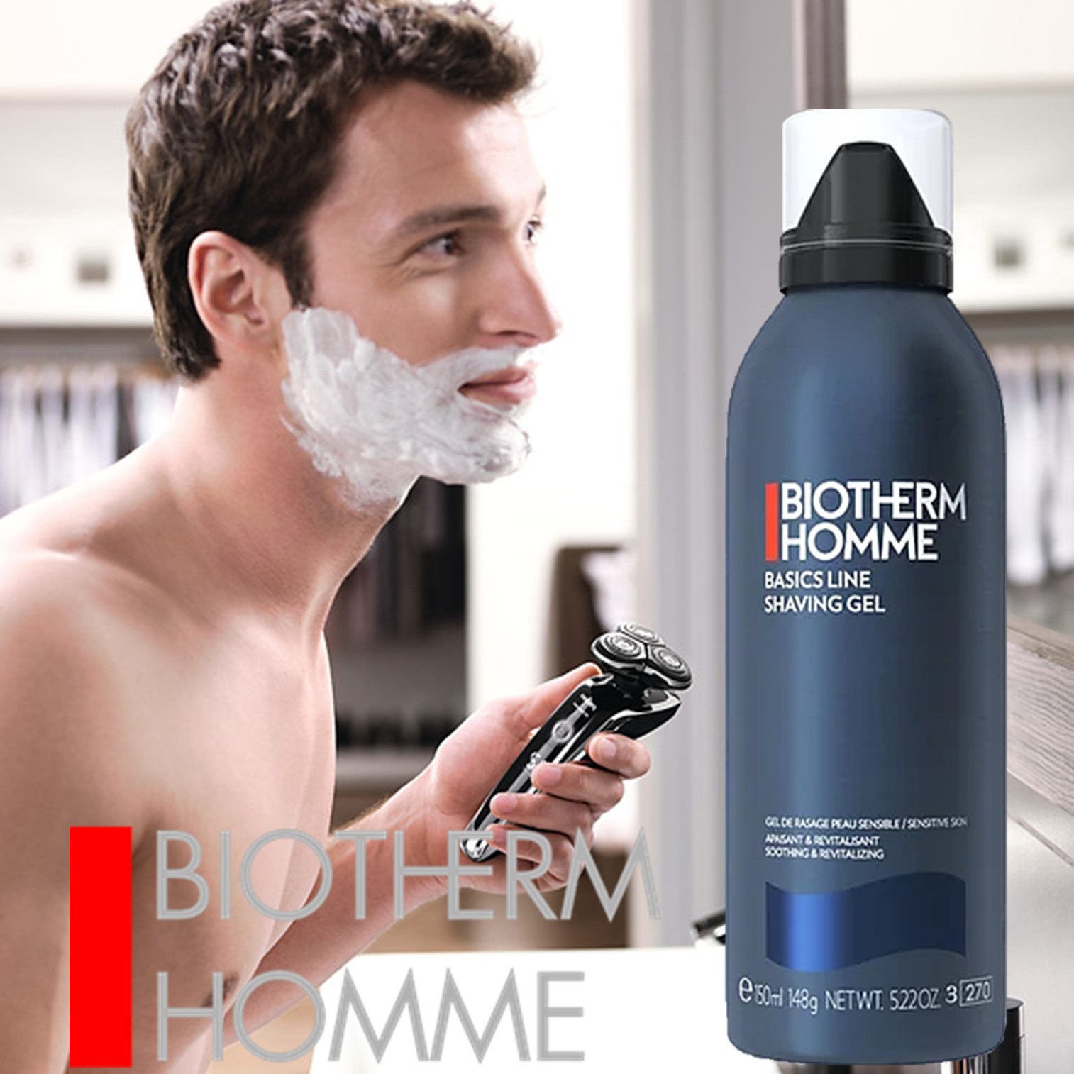 BIOTHERM Homme Basics Line Shaving Gel 150mL เจลโฟมโกนหนวดสูตรพิเศษจากไบโอเธิร์มสินค้านำเข้าจากต่างประเทศของแท้ ราคา 1,890 บาท*ส่งฟรี