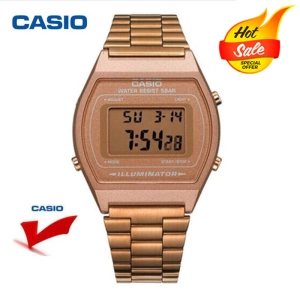 สินค้า นาฬิกา Casio (ประกัน 1 ปี) นาฬิกาข้อมือผู้หญิง B640WC-5ADF สายสแตนเลสเคลือบทอง