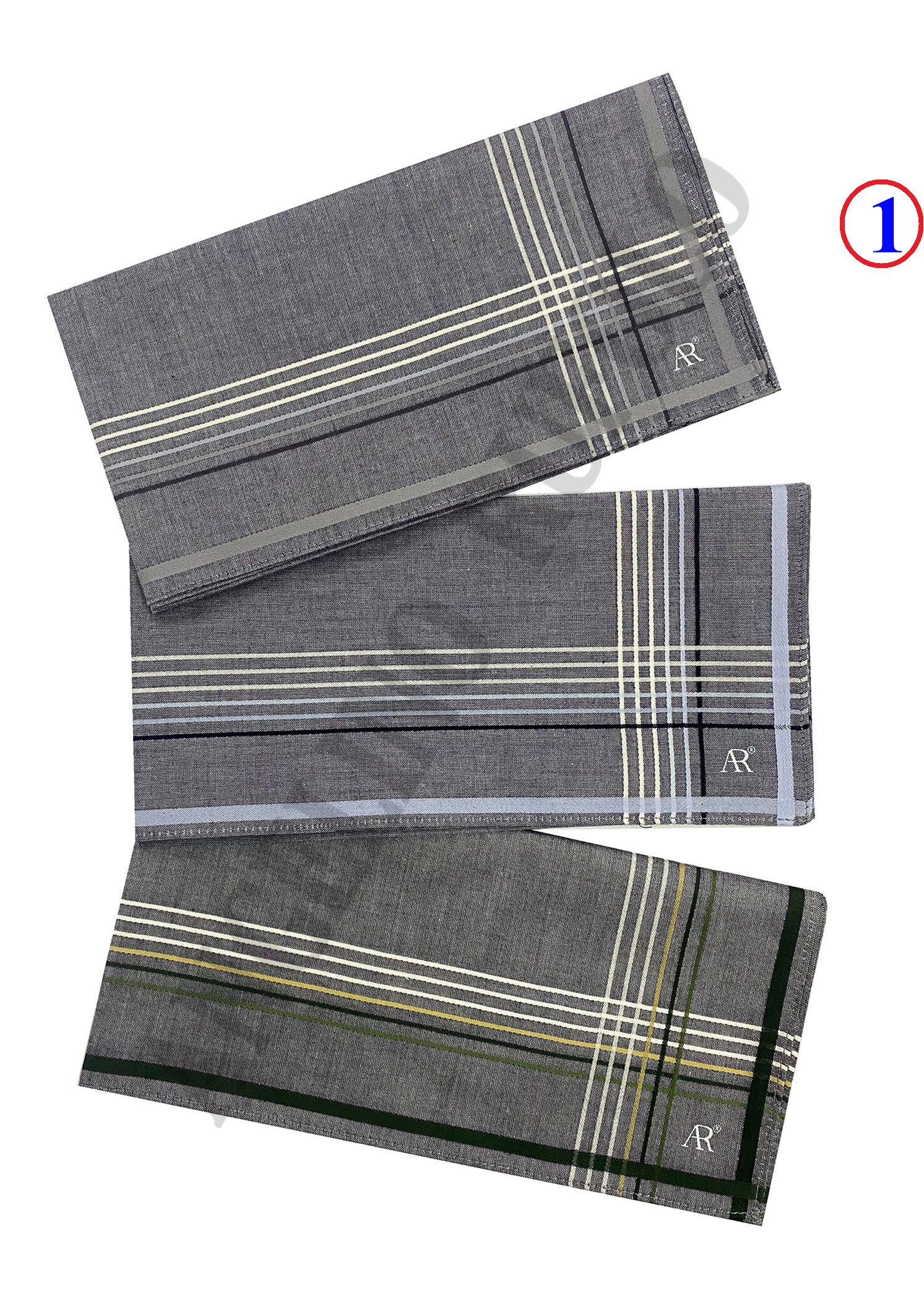 ANGELINO RUFOLO Handkerchief (ผ้าเช็ดหน้า) ผ้า 100% COTTON คุณภาพเยี่ยม ดีไซน์ Shadow สีเทา