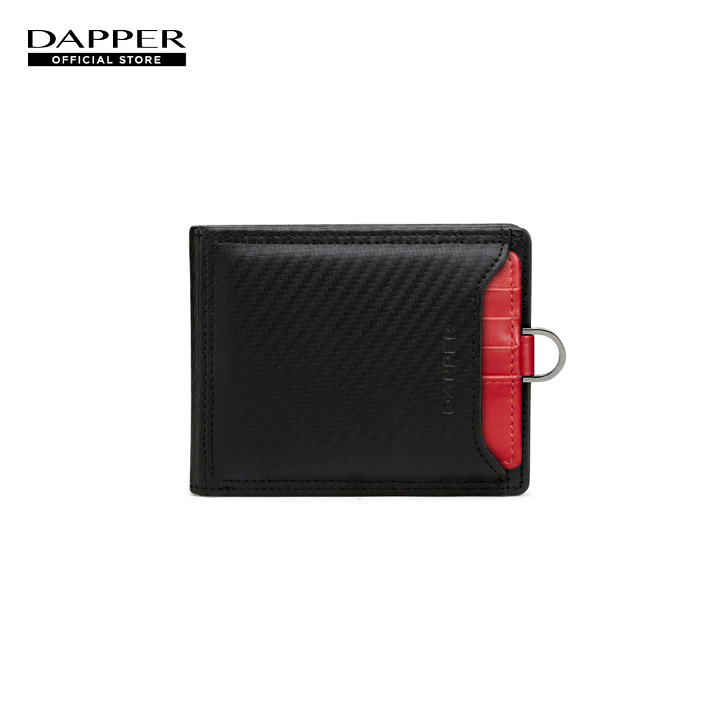 DAPPER Carbon Fiber Drawer Tri-fold Wallet + Red Card Holder! ราคา 1,390 บาท*ส่งฟรี