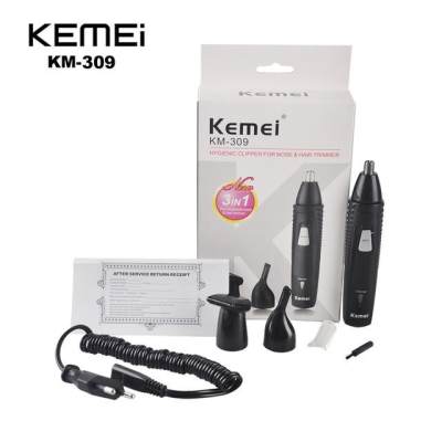 Kemei เครื่องโกนหนวด ตัดแต่งขนจมูก กันจอน โกนขนหู รุ่น KM-309