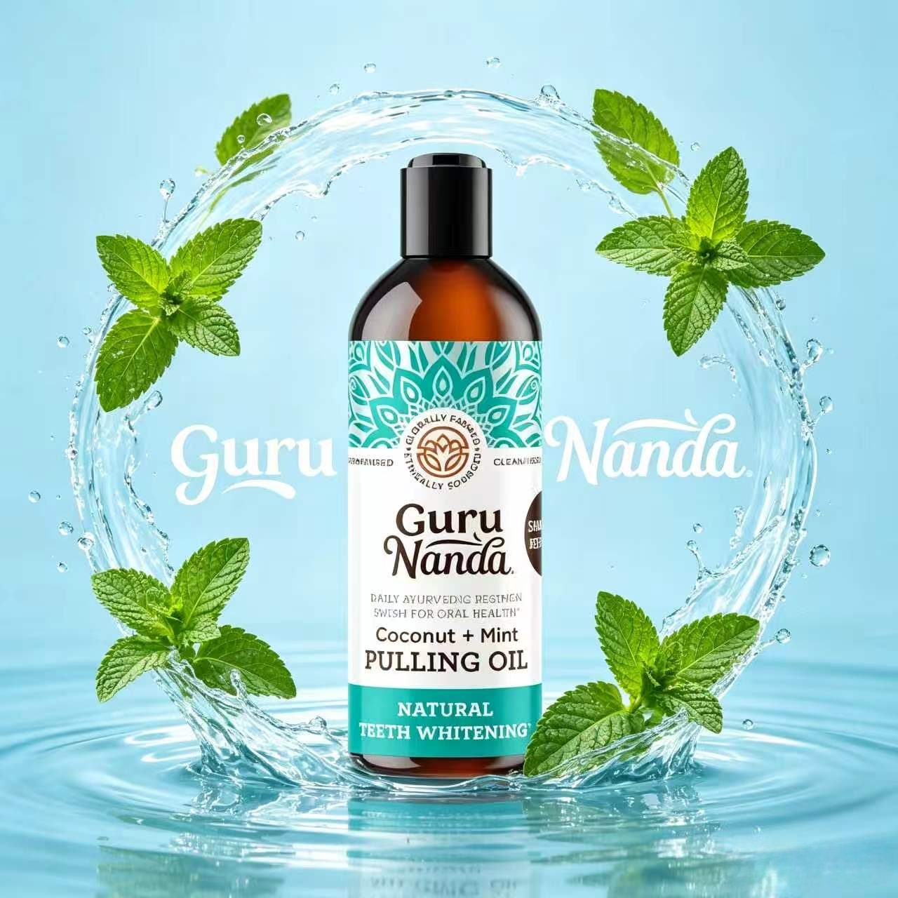 Gurunanda Mouthwash with Coconut Oil, 100% Natural, Has Special Properties to Nourish and Strengthen Gums. Complete Care for Problems in the Oral Cavity. Helps Make Teeth Look Brighter, Reduces Bad Breath, and Provides Long-Lasting Fresh Breath. ราคา 789 บาท*ส่งฟรี