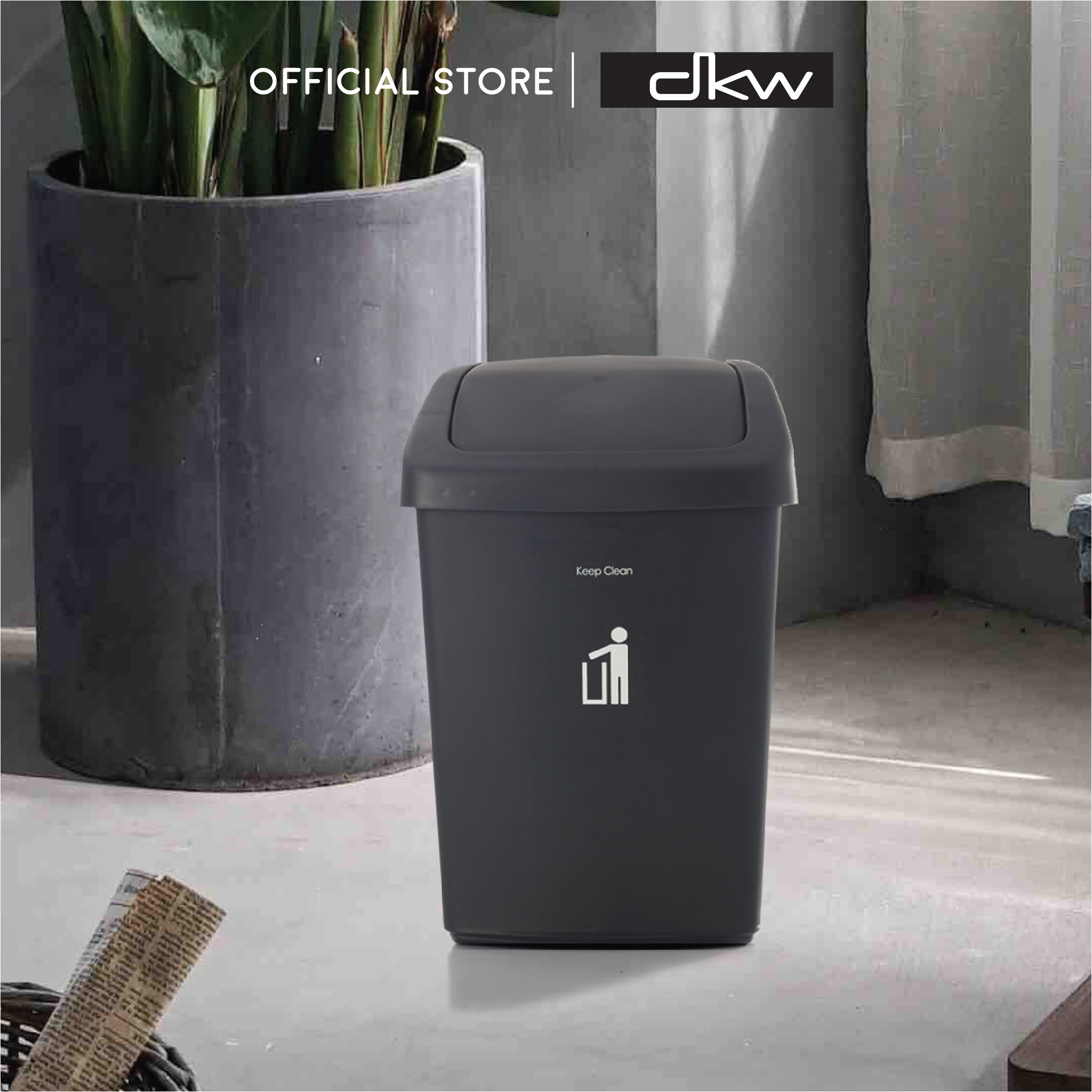 DKW HH-208P ถังขยะฝาสวิง 9 ลิตร (มีหลายสี) ถังขยะอึด สวย ทน Swing bin 9L ราคา 119 บาท*ส่งฟรี