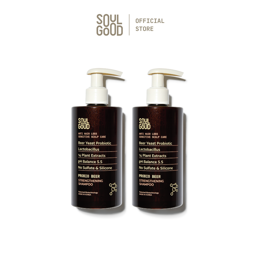 SoulGood ProbioBeer Anti Hair Loss Sensitive Scalp Shampoo 300ml x 2 ราคา 1,289 บาท*ส่งฟรี