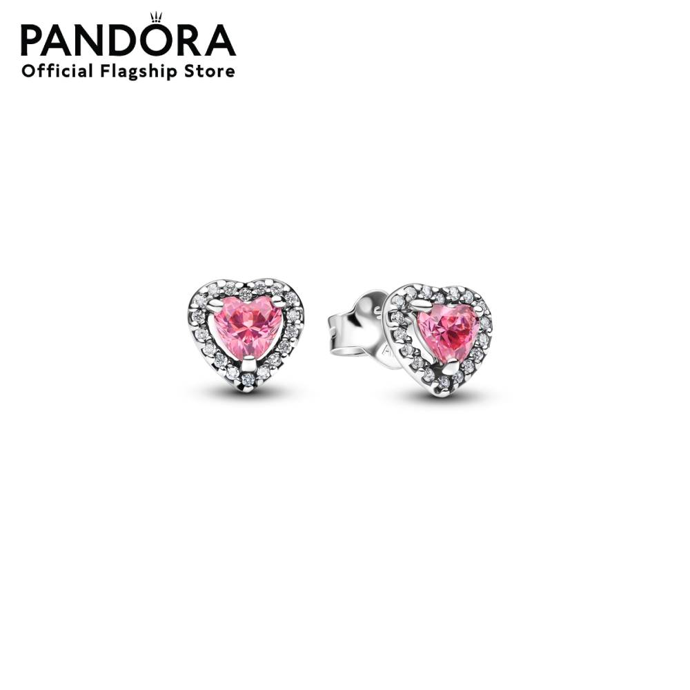 Pandora Elevated Pink Heart Stud Earrings ราคา 3,420 บาท*ส่งฟรี