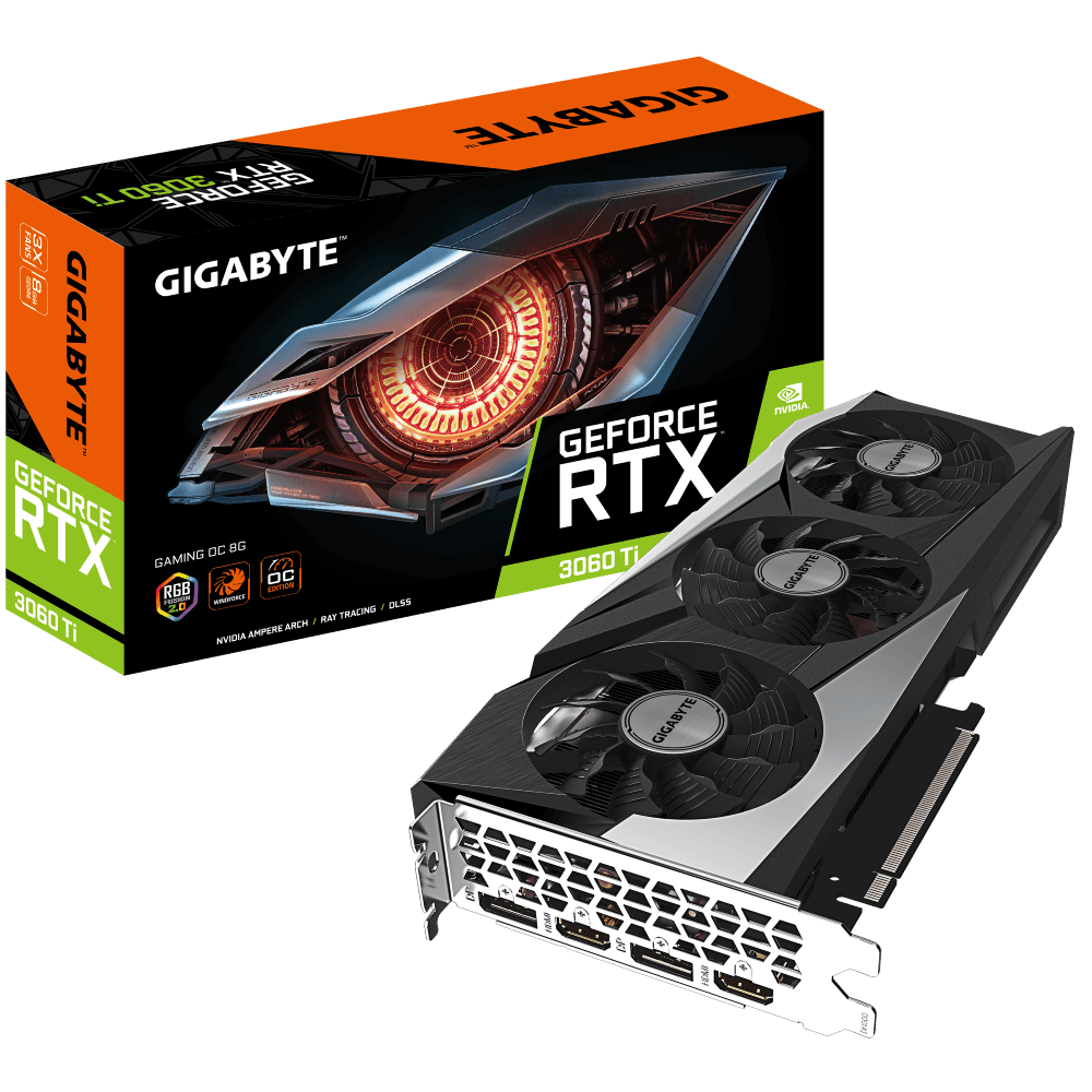 VGA GIGABYTE GEFORCE RTX 3060 TI GAMING OC - 8GB GDDR6X มือสอง Used ราคา 9,900 บาท*ส่งฟรี