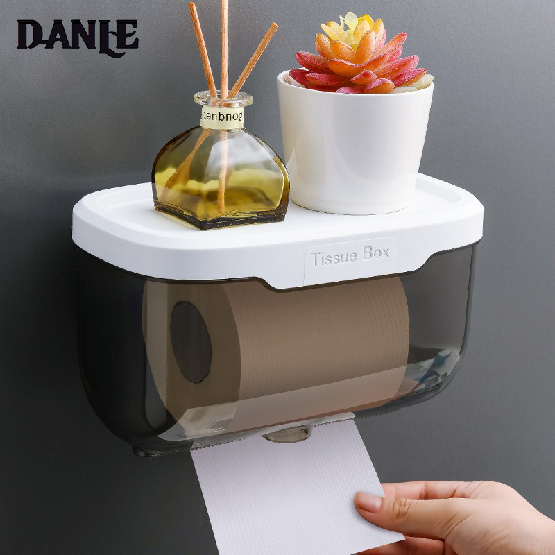 DANLE【จัดส่งฟรี】กล่องทิชชู่ กล่องใส่กระดาษชำระ ติดผนังไม่ต้องเจาะ กันน้ำ ใส่ได้ทั้งทิชชู่แบบม้วนและแบบแผ่น tissue box กล่องทิชชู่แบบใส กล่องกระดาษทิชชู่ติดผนังไม่เจาะรูกล่องกระดาษชำระใช้ในห้องน้ำกันน้ำและกันความชื้น ราคา 51 บาท*ส่งฟรี