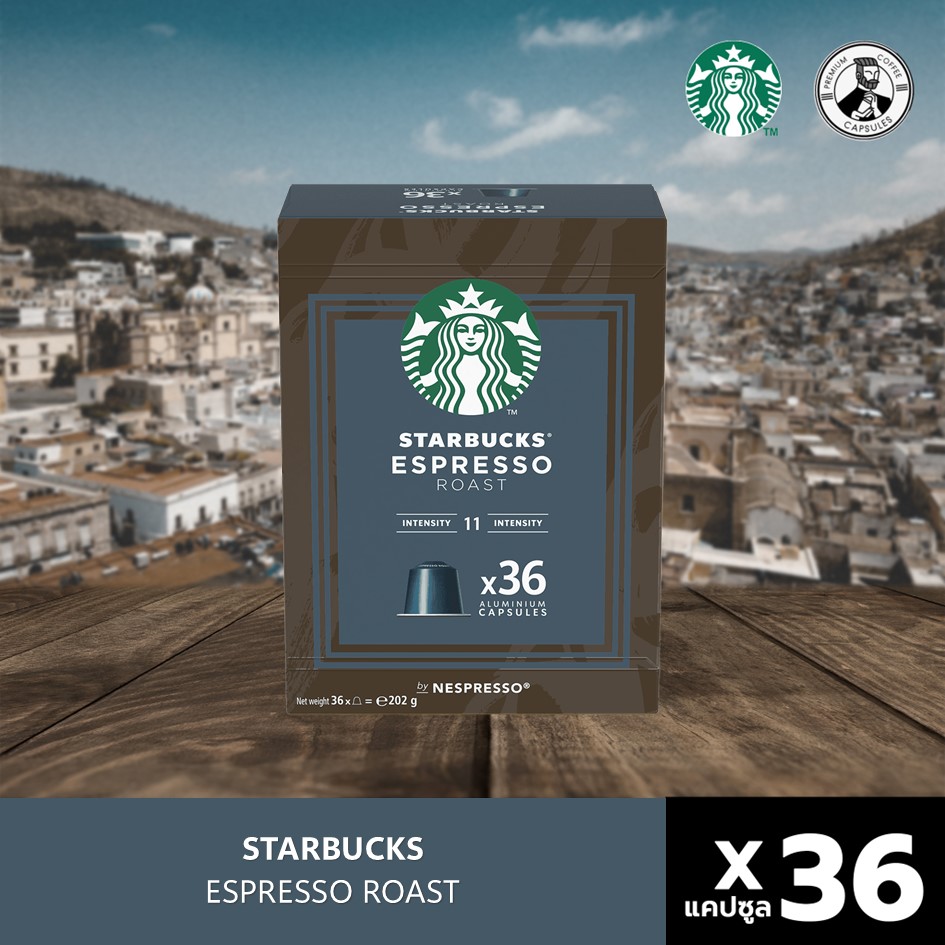 Starbucks Espresso roast coffee Pods 36 Capsules BBE 07/2025 - 12/2025 ราคา 582 บาท*ส่งฟรี
