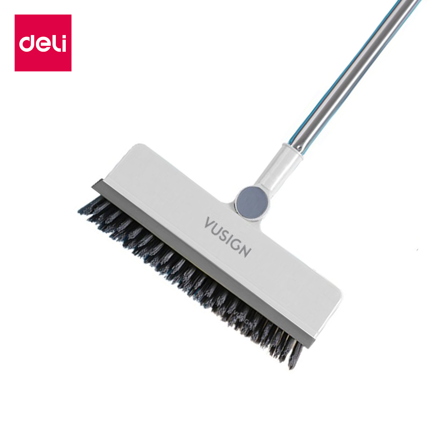 Deli แปรงเช็คกระจก แปรงขัดมุ้งลวด ไม้เช็ดกระจก 2 in 1 ไม้เช็ดกระจก ที่ทำสะอาดหน้าต่าง หัวแปรงหมุนได้ ด้ามจับยาว Window Cleaner ราคา 119 บาท*ส่งฟรี