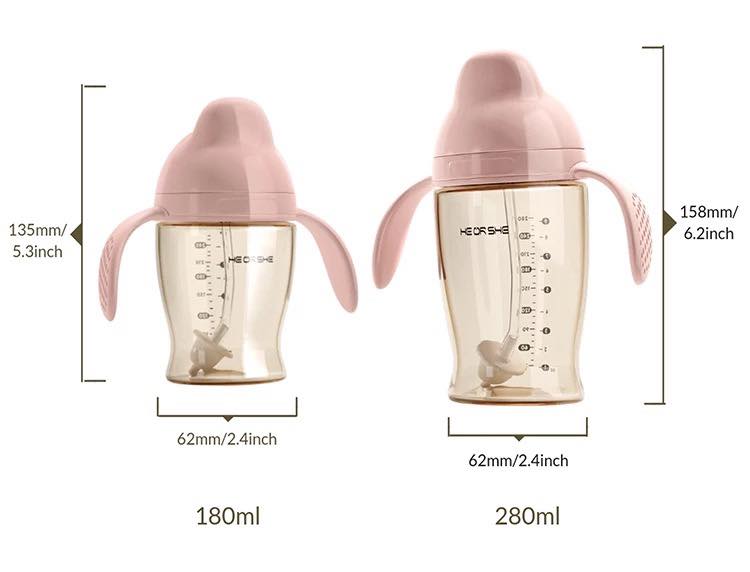 แก้วหัดดื่ม Heorshe มี2ขนาด180mlและ280ml