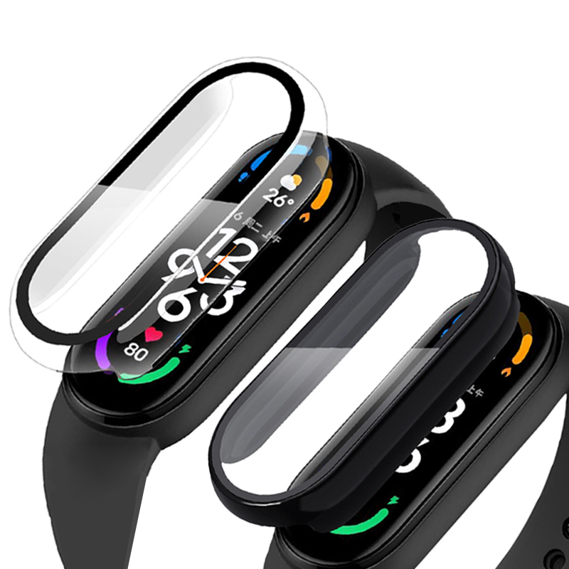 Dán phim bảo vệ 3D 2 trong 1 For xiaomi mi band 9 8 7 xiaomi Ốp lưng kính cường lực xiaomi + dán màn