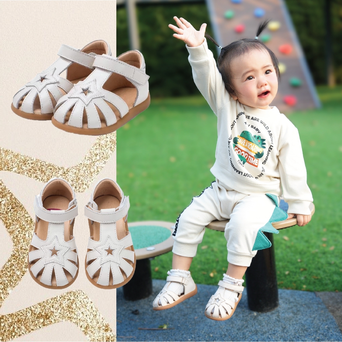 Littlebluelamb baby shoes 0-2 years old (bbb225128) summer2022 casual star genuine leather ราคา 1,755 บาท*ส่งฟรี