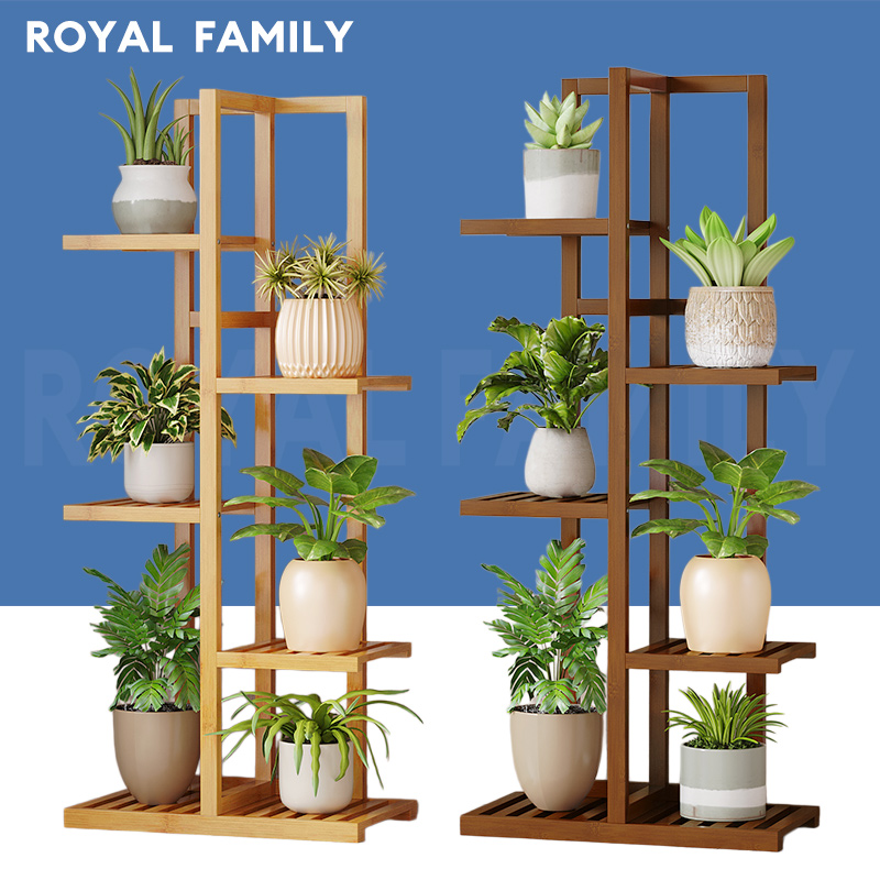 Plant Shelf Place Plant Pots Sun and Rain Resistant Balcony Floor-Standing Shelf Indoor and Outdoor Flower Pot Stands Can Carry a Lot of Weight Made from Natural Bamboo. Available in Many Sizes. ราคา 185 บาท*ส่งฟรี