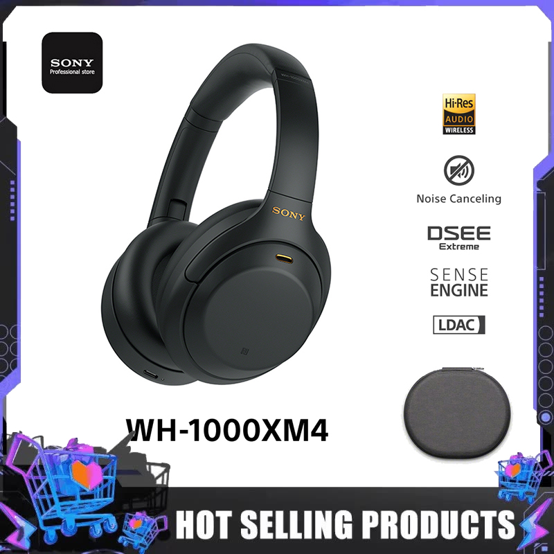 Sony Bluetooth Headphones Wh-1000Xm4 Noise Canceling Over-Ear Headphones with Mic Genuine Sony Headphones Wireless Gaming Headset Hifi Stereo Sound