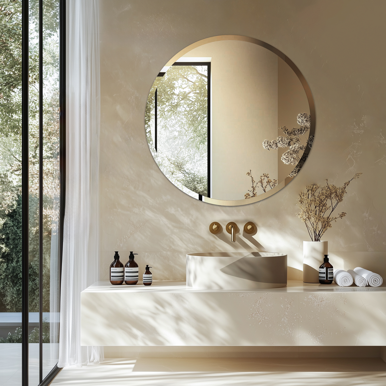 กระจกห้องน้ำ ติดผนัง กระจกติดผนัง กระจกห้องน้ำ ติดผนัง Decorative Wall Mirror Frameless Oval ,Round,Rectangle,Irregular Wall Mirror Silver Art Mirror Accent Bathroom Vanity Mirror for Modern Home Decor, Fireplaces ราคา 999 บาท*ส่งฟรี
