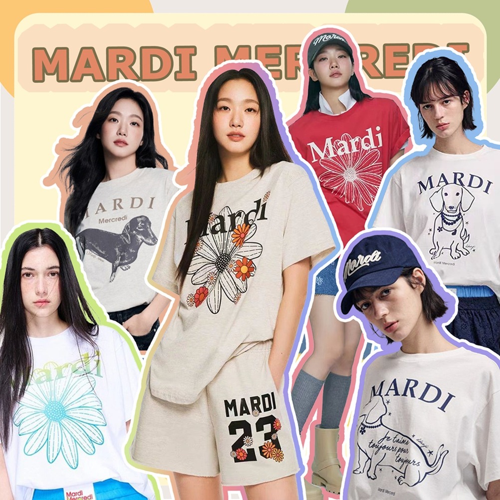 💛แท้_ พร้อมส่ง💛MARDI Mercredi Tshirt Korea Cotton Round Neck แท้ ฟรีไซซ์ T-SHIRT ราคา 405 บาท*ส่งฟรี