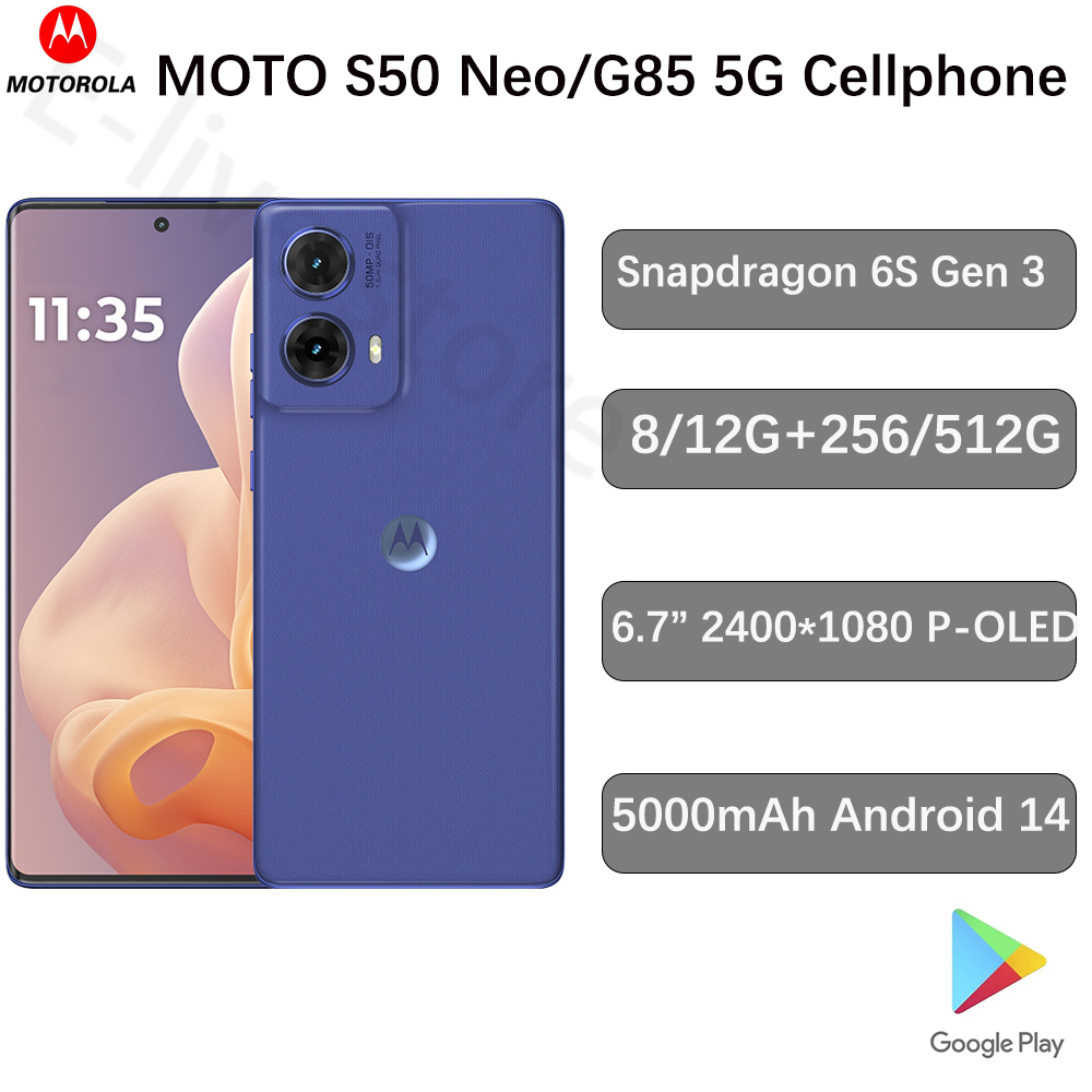 Global ROM Motorola S50 Neo/MOTO G85 5G Phone 6.7'' Snapdragon 6s Gen 3 Dual SIM 50.0MP ราคา 10,474 บาท*ส่งฟรี
