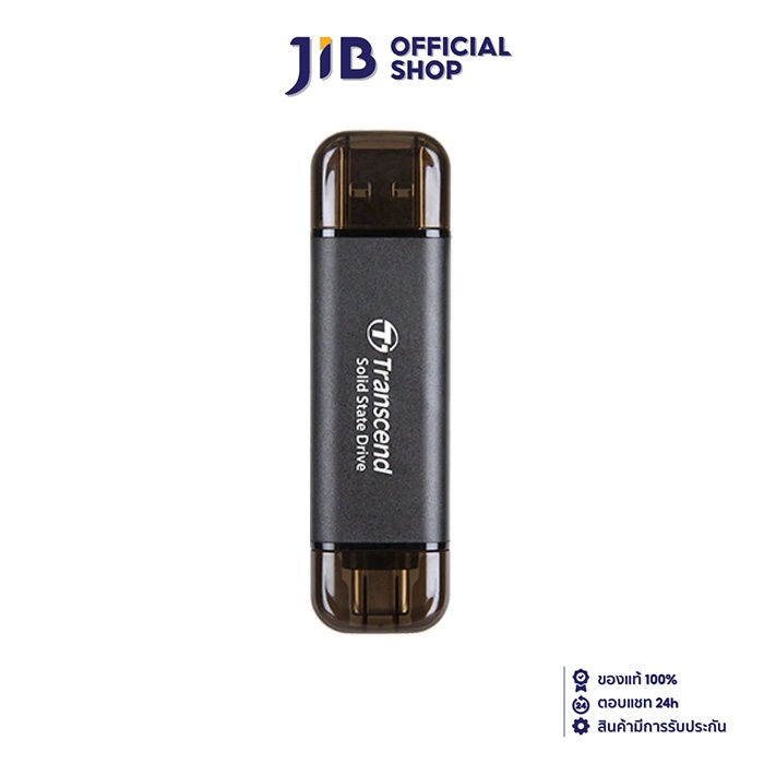 โซลิดสเตตไดรฟ์ SSD M.2 NVMe/SATA 1 TB GB PORTABLE SSD (เอสเอสดีพกพา) Transcend ESD310 USB TYPE-C/A (BLACK) (TS1TESD310C)