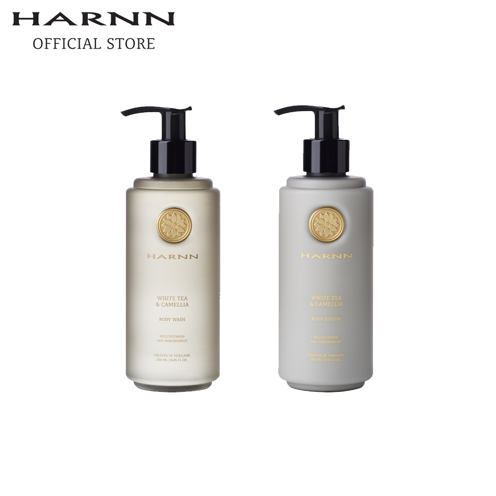 โลชั่นบำรุงผิวกาย ครีมทาผิวขาวกระจ่างใส HARNN BODY CARE SET - บอดี้วอช & โลชั่นบำรุงผิว WHITE TEA & CAMILLIA