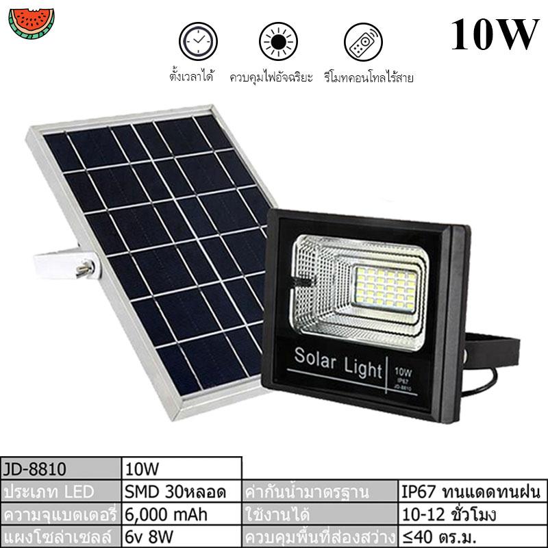 Melon Solar Light 10W 25W 40W 60W สปอร์ตไลท์ แท้จาก JD รุ่น JD-8810 / JD-8825 / JD-8840 / JD-8860 แสงขาว โคมไฟพลังงานแสงอาทิตย์ แผงโซล่าร์ รีโมท