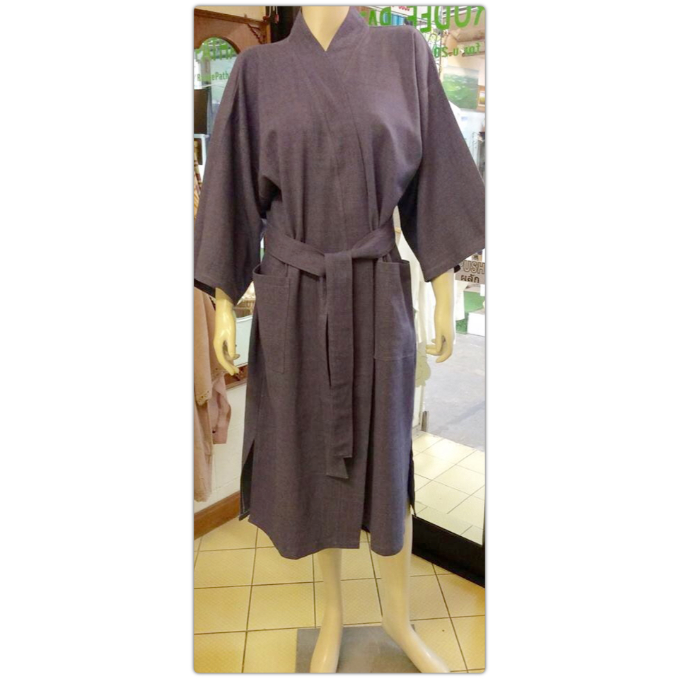 150P เสื้อคลุมอาบน้ำผ้าฝ้าย/ไหมเทียม Bathrobe Robe (Unisex)