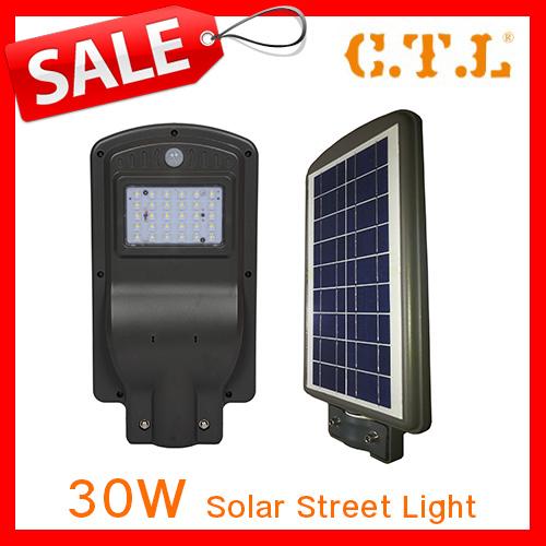 โคมไฟ LED Solar Street Light โซล่าเซลล์ ปิด-เปิด อัตโนมัติ 30W (แสงสีขาว) Solar Street Light 30W