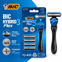 BIC Flex3 Hybrid 1 Starter + 4 Refills มีดโกนบิค เฟล็กซ์ 3 ไฮบริด