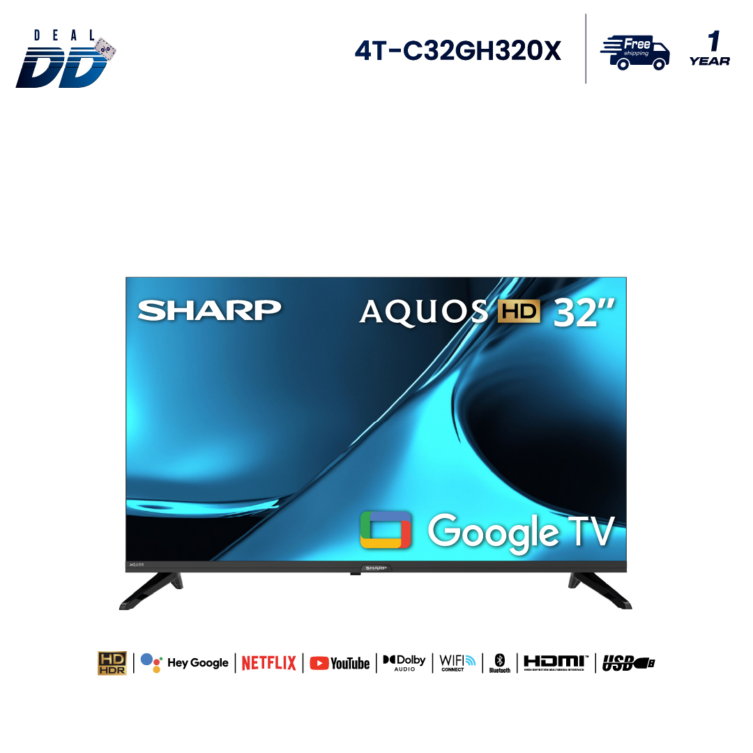 New 2026 Sharp Tv Aquos 32 Inch Hd Google Tv Smart Tv Model 2T-C32Gh320X (1 Year Warranty) ราคา 4,590 บาท*ส่งฟรี