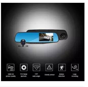 My Mobile Shop Car DVR DASH CAM Car Vehicle Camera Full HD 1080P DVR Rear view Mirror Shape With reversing camera clear images both night and day- XM 208