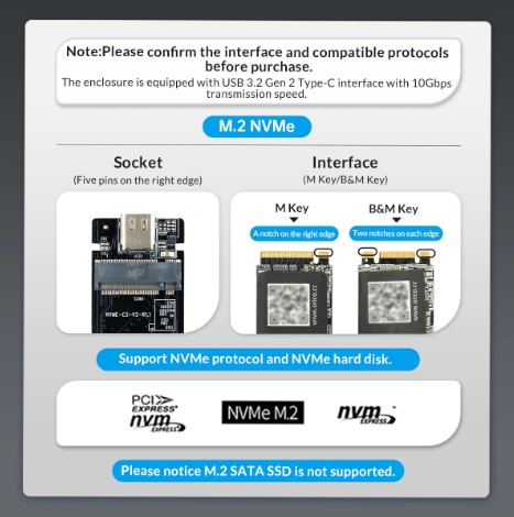 รูปภาพรายละเอียดของ ORICO M2 SSD Enclosure NVMe 10Gbps,SATA 5Gbps PCIe SSD Box for M.2 NVMe NGFF SATA SSD Disk Tool Free M.2 SSD Case Built-in Metal Heat Sink