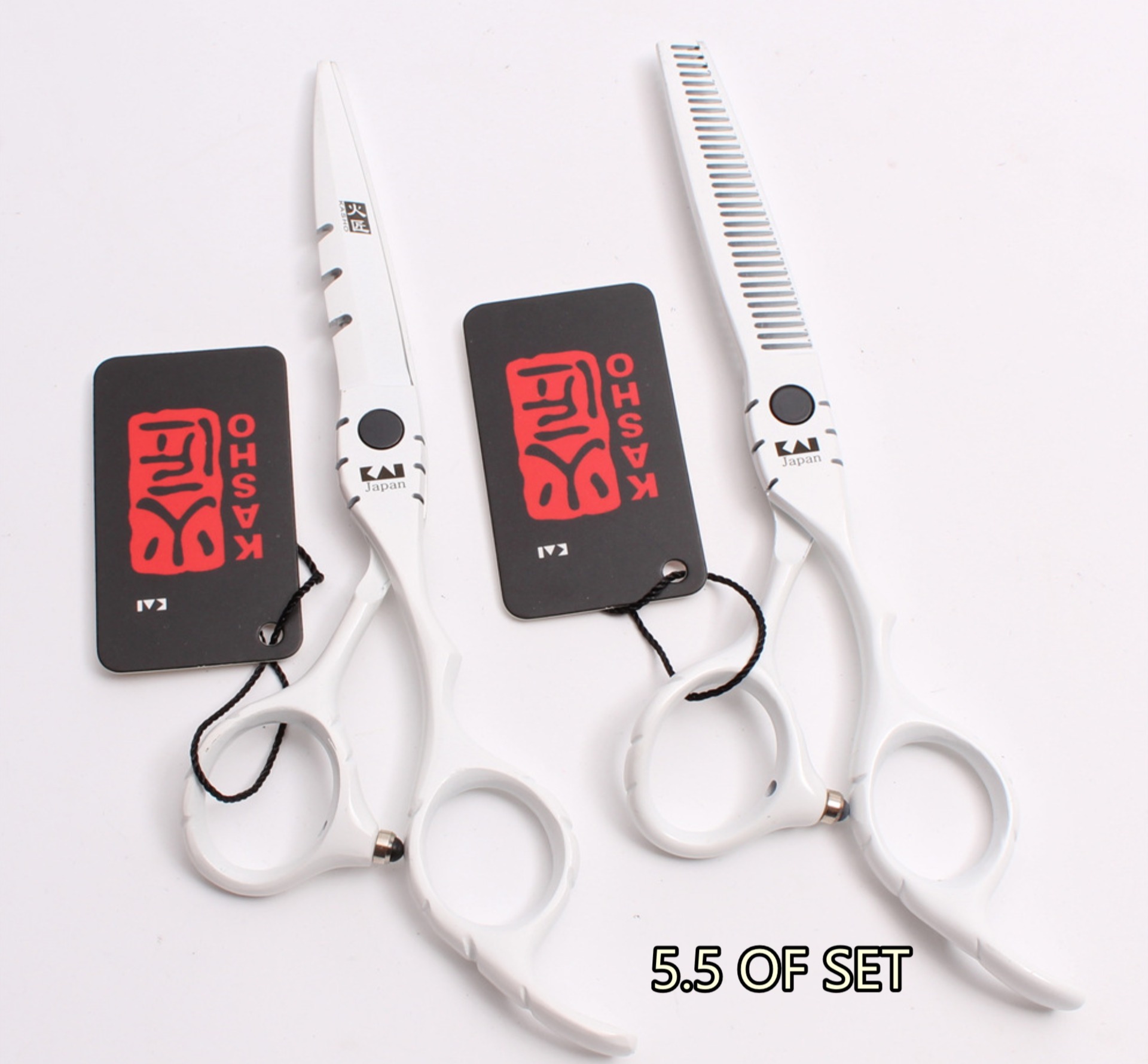 5.5/6.0kasho scissors กรรไกรตัดผมคาสโซ่ขนาด5.5/6.0 ราคา 1 คู่