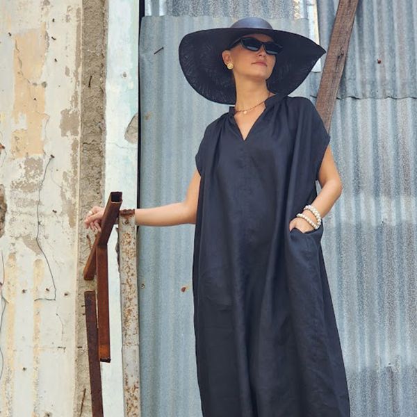 Emma dress, long, puffy, stand collar, 100% linen From MonPamana ราคา 7,800 บาท*ส่งฟรี