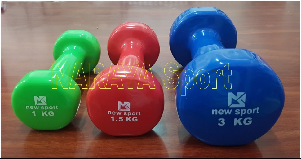(ราคา1อัน) ดัมเบลพีวีซี (PVC) นุ่มหนึบ: 1/1.5/2/3 kg