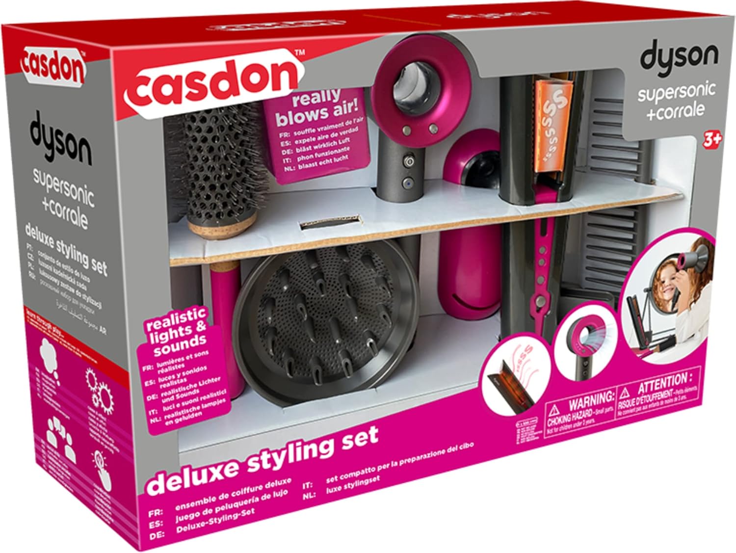 Casdon Dyson Supersonic & Corrale Deluxe Styling Set เซ็ตอุปกรณ์ตกแต่งทรงผมพร้อมเครื่องเป่าผมและเครื่องหนีบผมของเล่น ราคา 2,650 บาท*ส่งฟรี