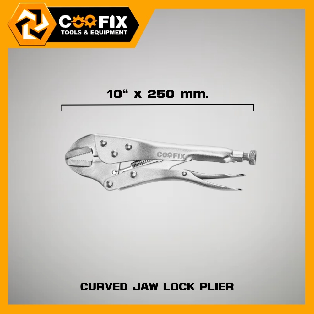 ภาพประกอบคำอธิบาย COOFIX คีมล็อก ปากตรง 10"x250mm รุ่น CFH-A09002-10 CURVED JAW LOCK PLIER คีม คูฟิกซ์ เครื่องมือ เครื่องมือช่าง