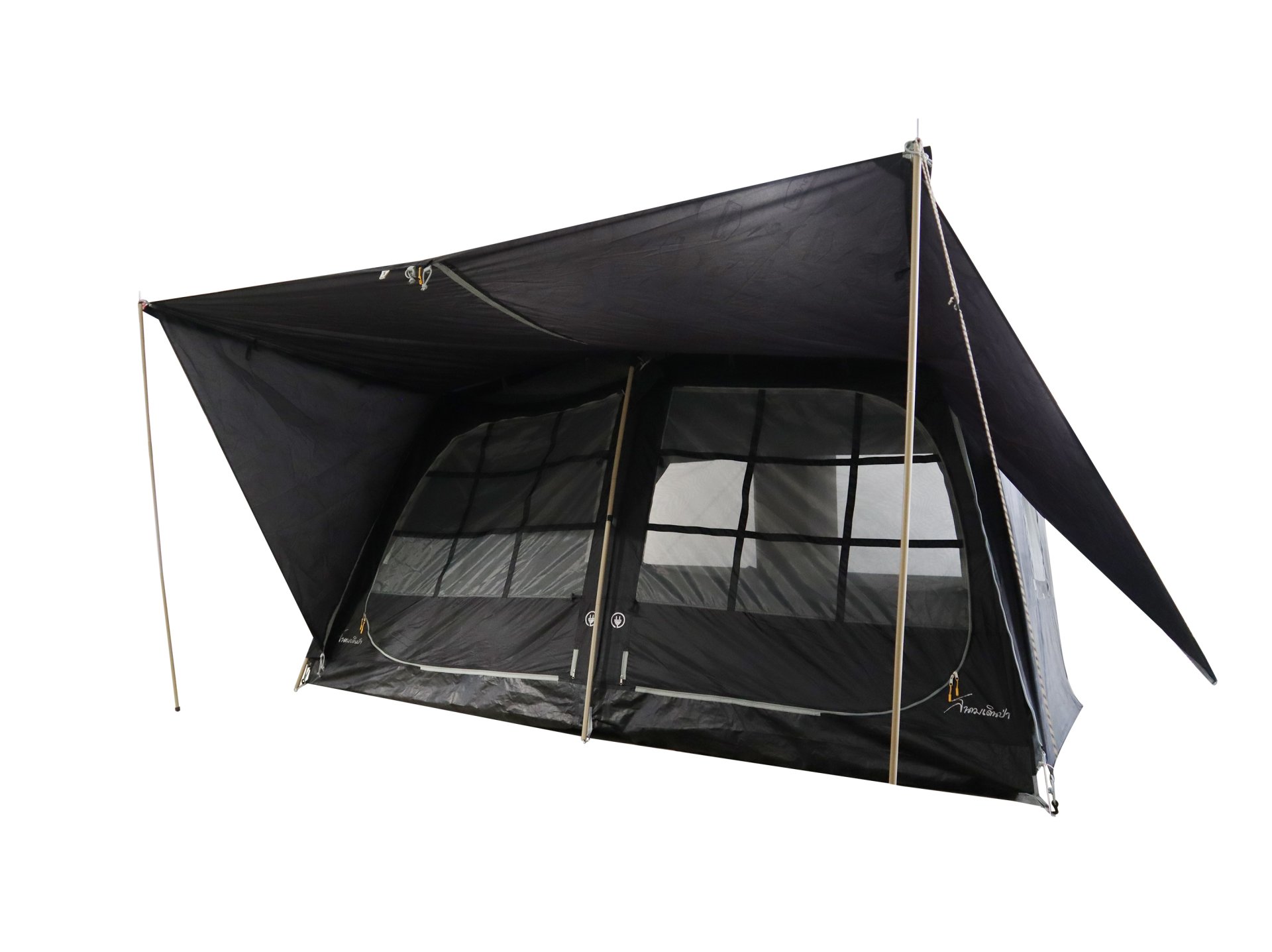 Field and camping สนามเดินป่า เต็นท์ Lagoona EX สีดำ ขนาด 240x320x180 ซม.นอน 6-8 คน ราคา 5,699 บาท*ส่งฟรี