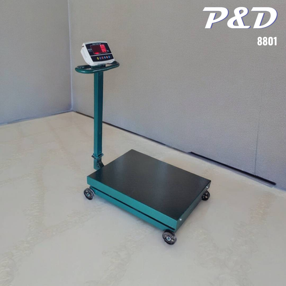 ตาชั่งดิจิตอล,เครื่องดิจิตอล 300kg., 500kg., 1000kg. ยี่ห้อ P&D (Model 8801) ขนาดแท่นชั่ง 60 x 80 ซม. ใส่ล้อเข็น ราคา 12,000 บาท*ส่งฟรี