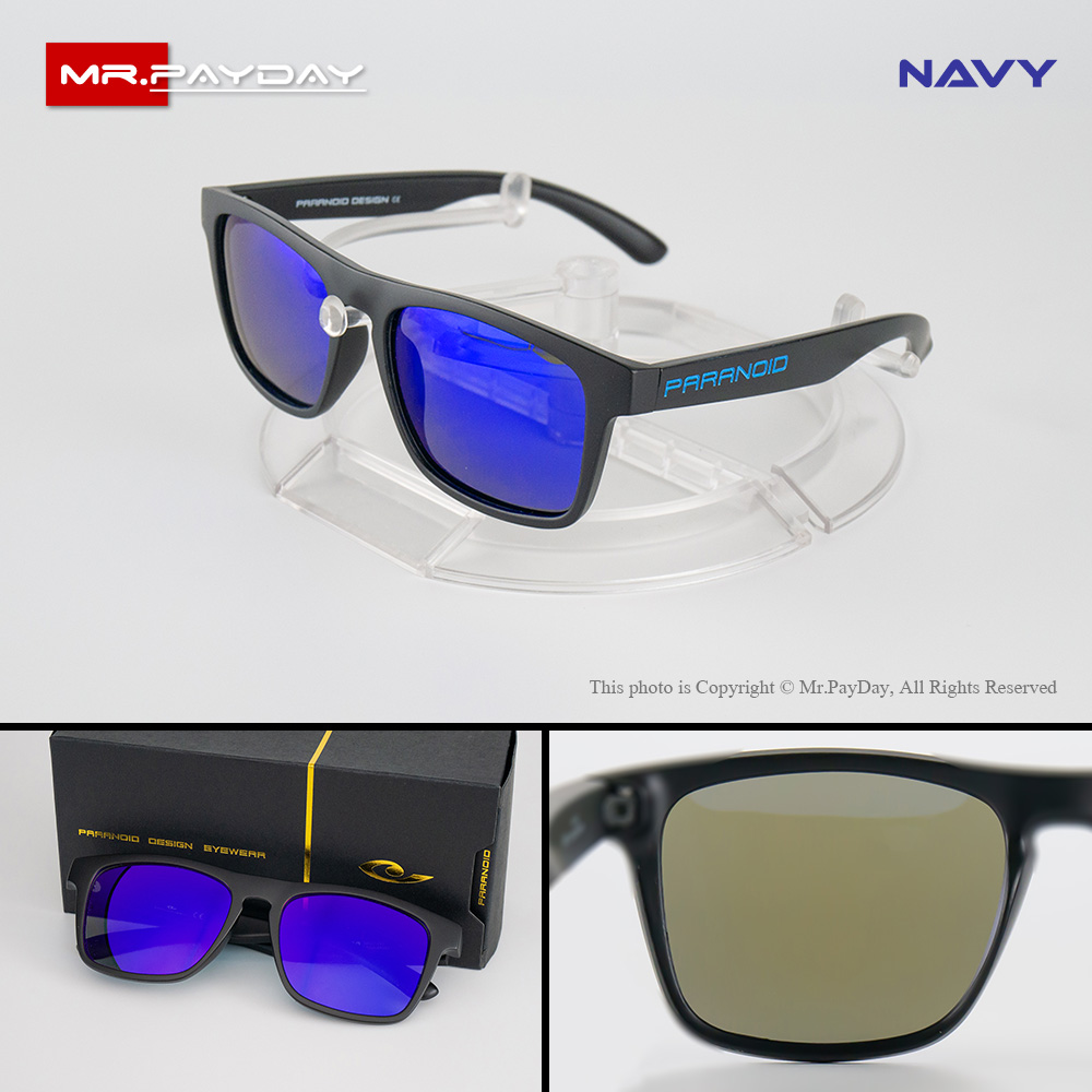 รูปภาพเพิ่มเติมของ แว่นตากันแดด PARANOID [ NAVY ] เลนส์ตัดแสง HD Polarized ป้องกันรังสี UV400 สินค้าพร้อมส่งจากไทย By Mr.PayDay