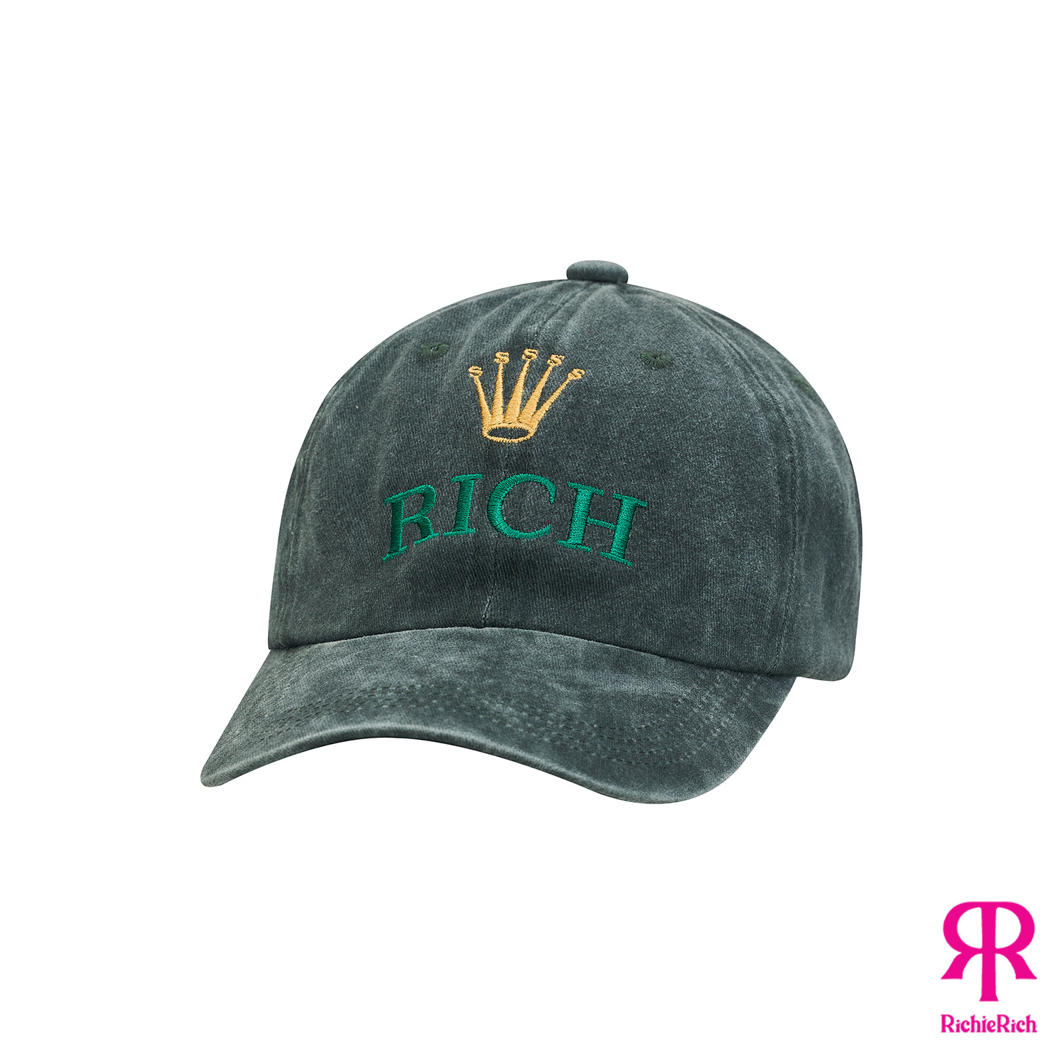 RICHIERICH By TandT - Dark Green - RICH LOGO EMBELLISHED CAP หมวกแก็ปปักด้ายโลโก้และคำอ่าน ริช ราคา 990 บาท*ส่งฟรี