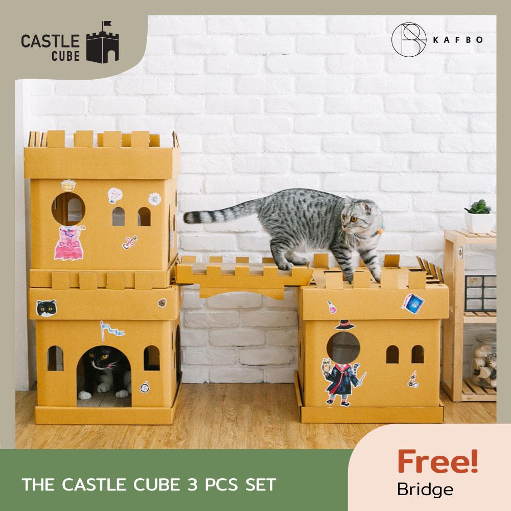 The Castle Cube 3 pcs Set (Free! Bridge) Cat Scratcher Cat Toy Cat House ราคา 1,125 บาท*ส่งฟรี