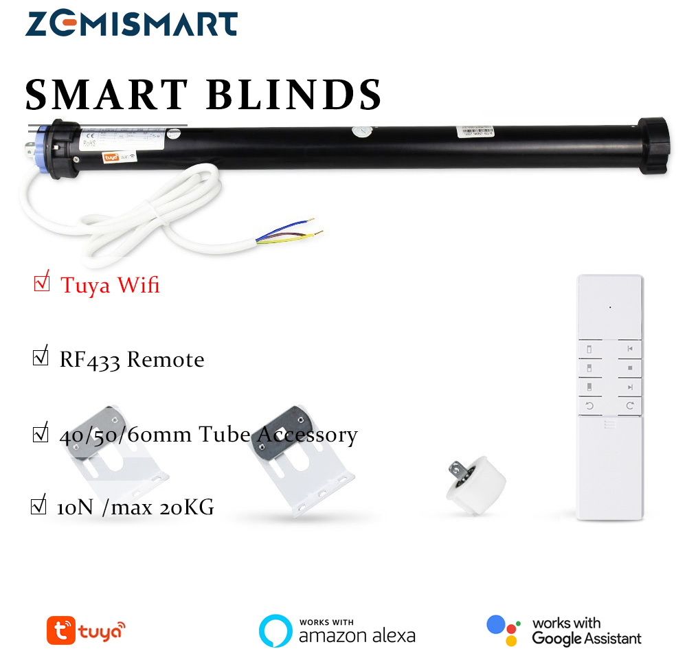 Motorized Roller Blinds for 40 MM Tube Shutter Motor Smart Life/Tuya APP Remote Control Alexa Echo Home Assistant(WiFi Motor for 50mm Tube) ราคา 2,677 บาท*ส่งฟรี