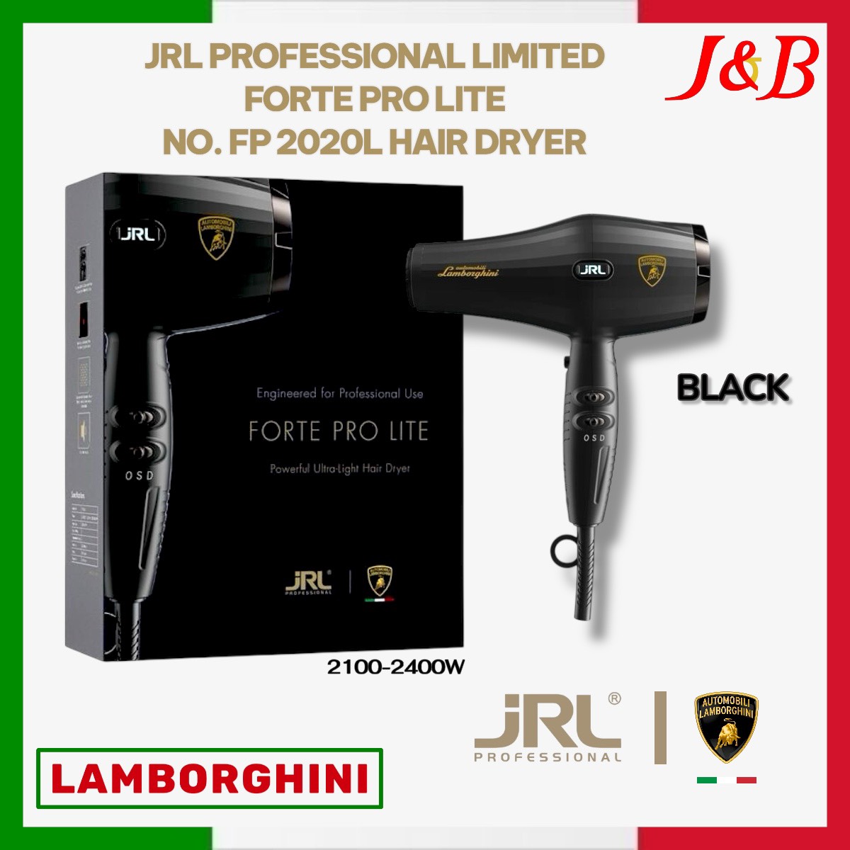 JRL FORTE PRO HAIR DRYER FP 2020H (ล็อตใหม่+เพิ่มแปรงไดร์ 2 ขนาด 