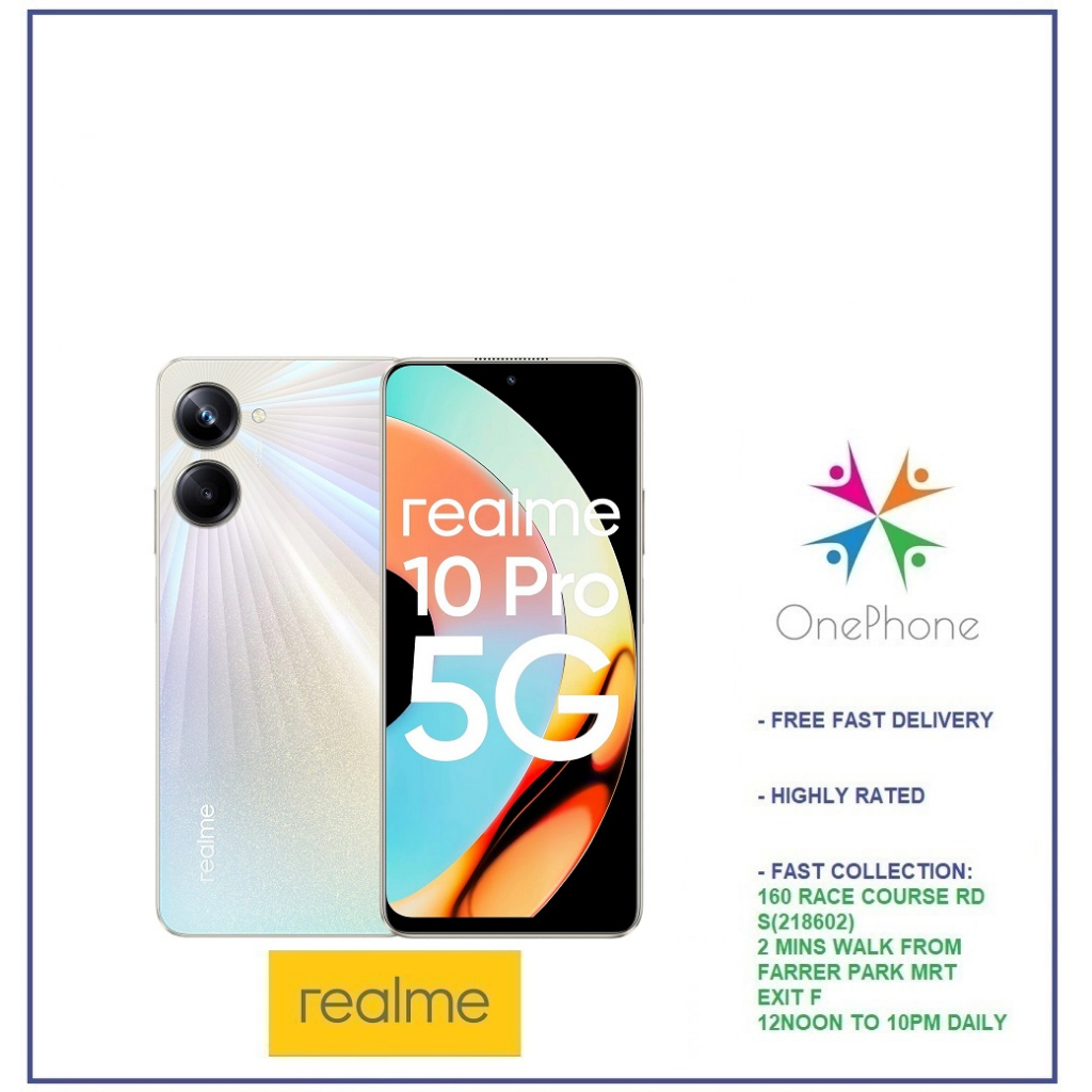 Realme 10 Pro 5G 256GB/8GB (ของขวัญฟรี5ชิ้น) ฉันรับประกัน2ปีจาก Realme ราคา  7,047 บาท*ส่งฟรี