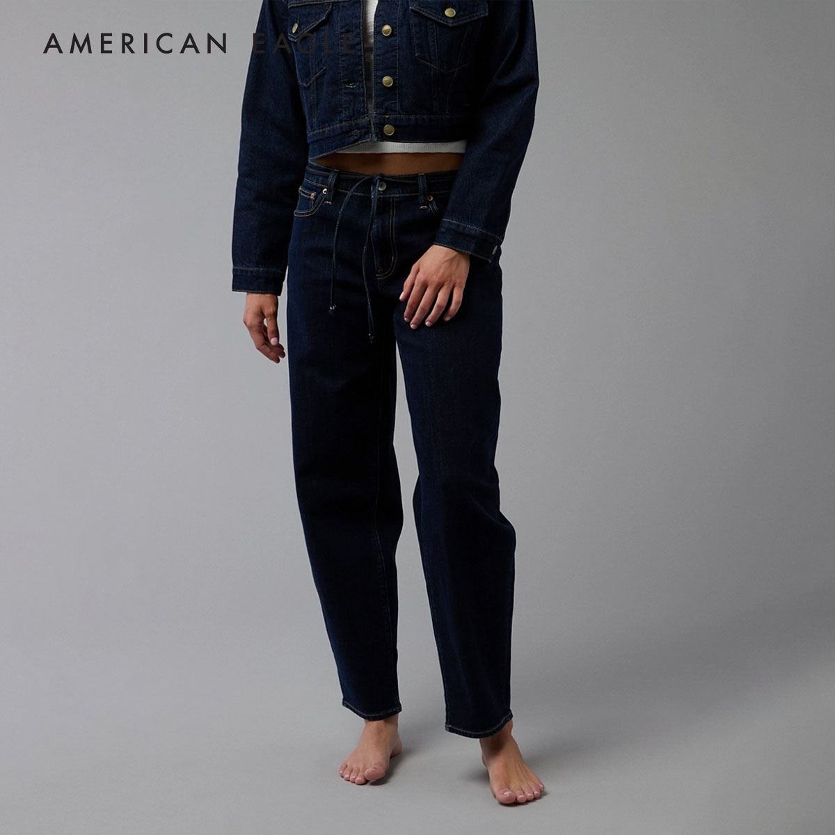American Eagle Stretch Barrel Jean กางเกง ยีนส์ ผู้หญิง บาร์เรล (WOT 043-5448-411) ราคา 2,390 บาท*ส่งฟรี